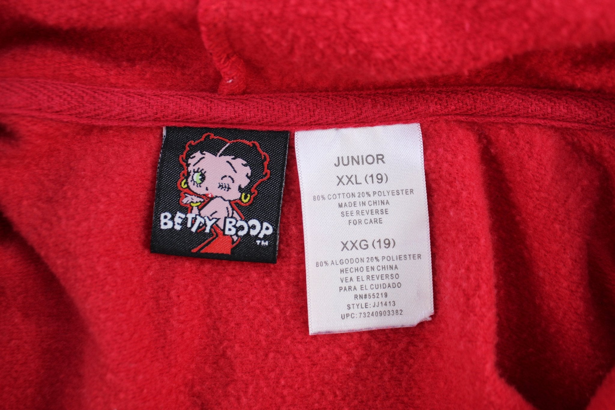 Junior Betty Boop Graphic Full Zip Hoodie - ThriftedThreads.com