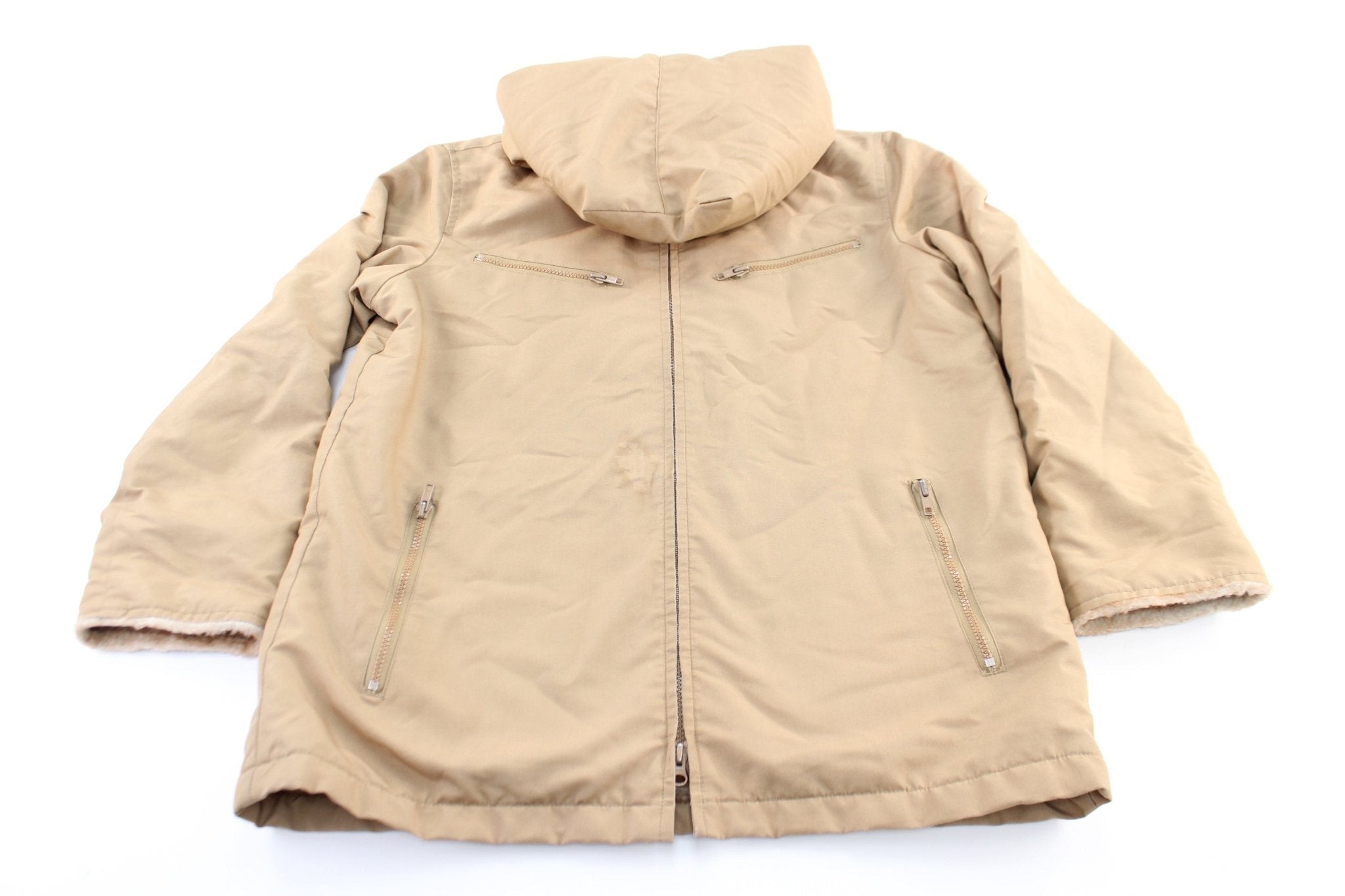 Junior's London Fog Beige Hooded Zip Up Jacket - Jacket - Thrifted Threads