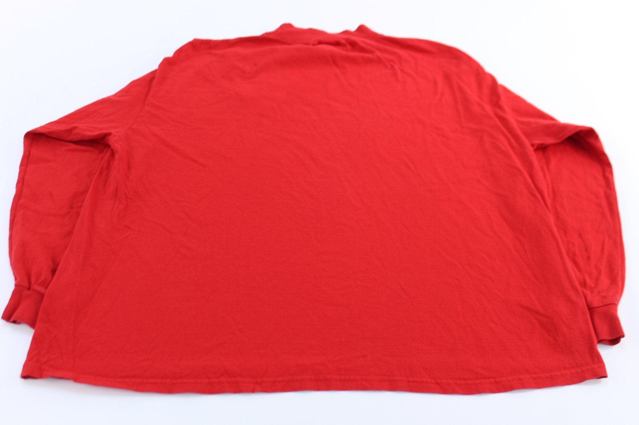Kansas City Chiefs Football Embroidered Red LS T-Shirt - ThriftedThreads.com