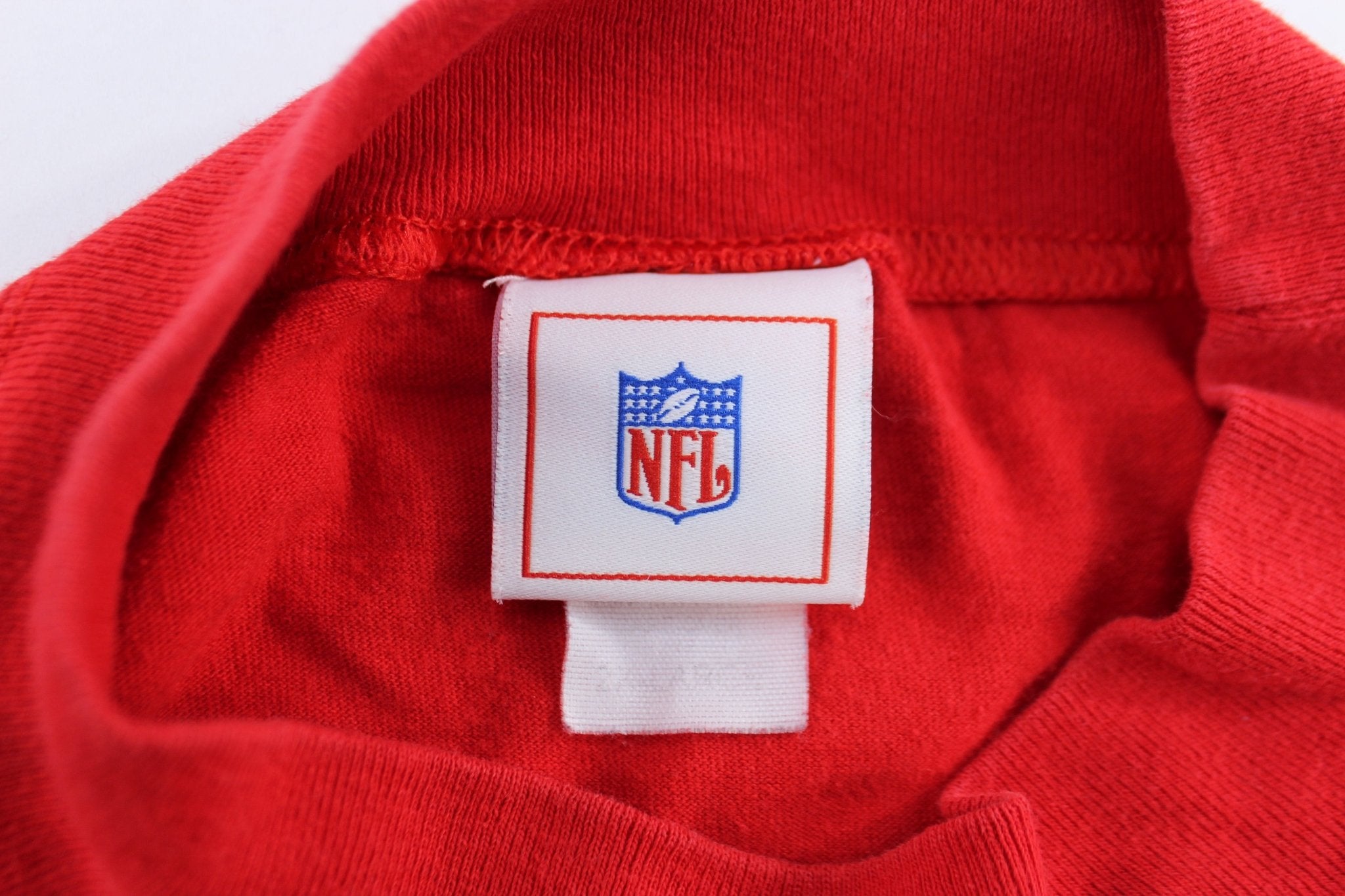 Kansas City Chiefs Football Embroidered Red LS T-Shirt - ThriftedThreads.com