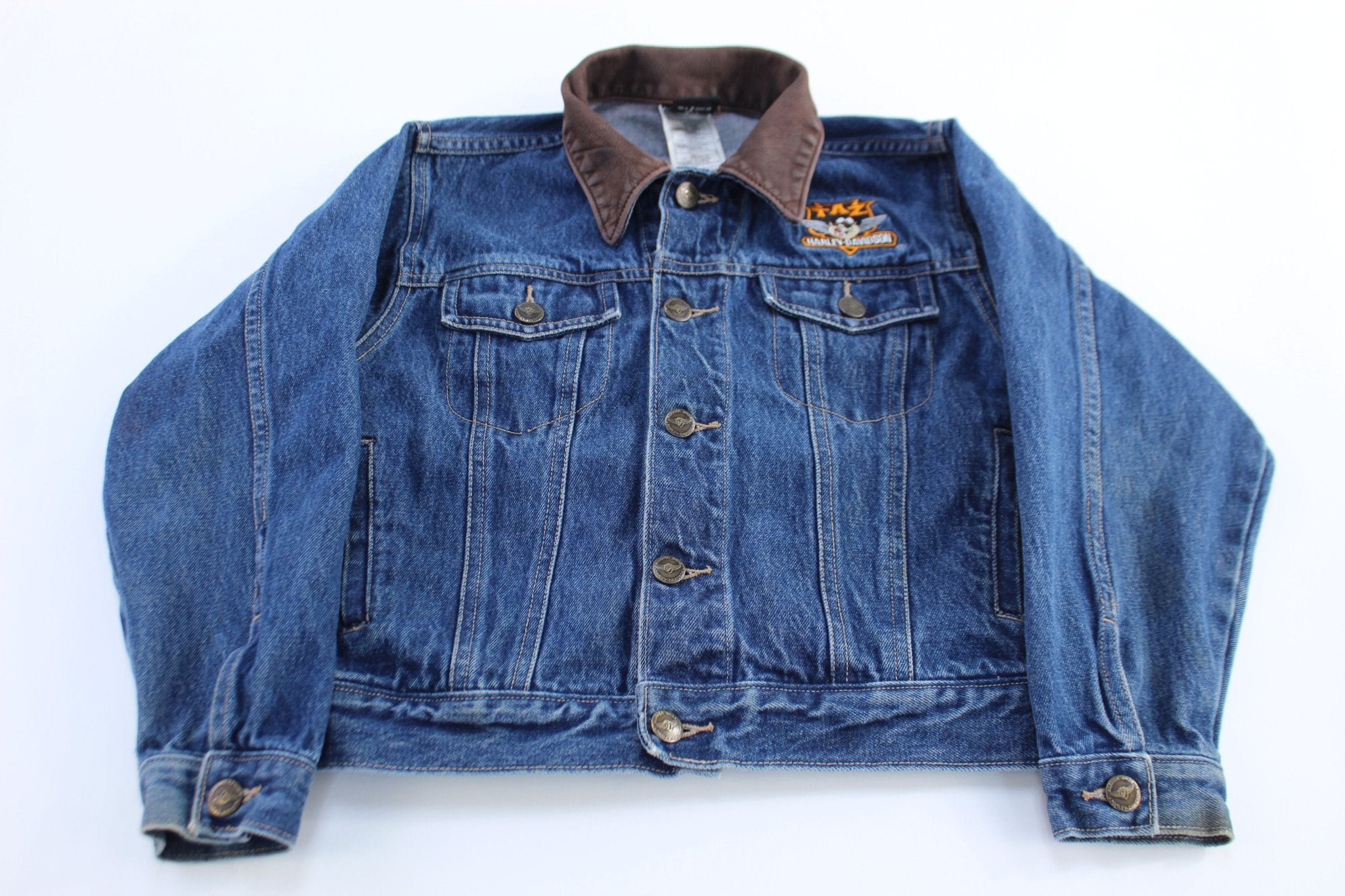 Kids Harley Davidson Motorcycles Taz Denim Jacket - ThriftedThreads.com
