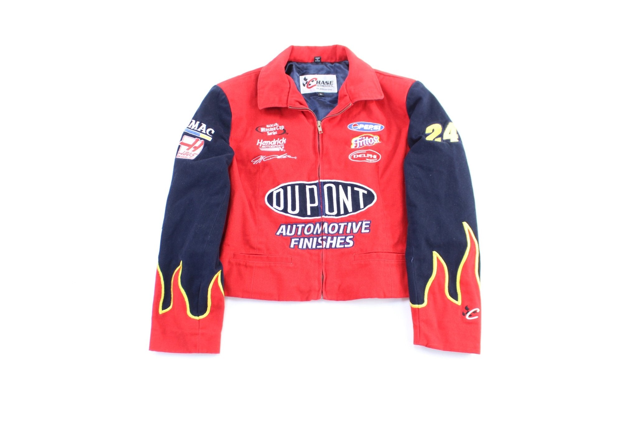 KId's Jeff Hamilton Embroidered Jeff Gordon Flame Racing Jacket - ThriftedThreads.com