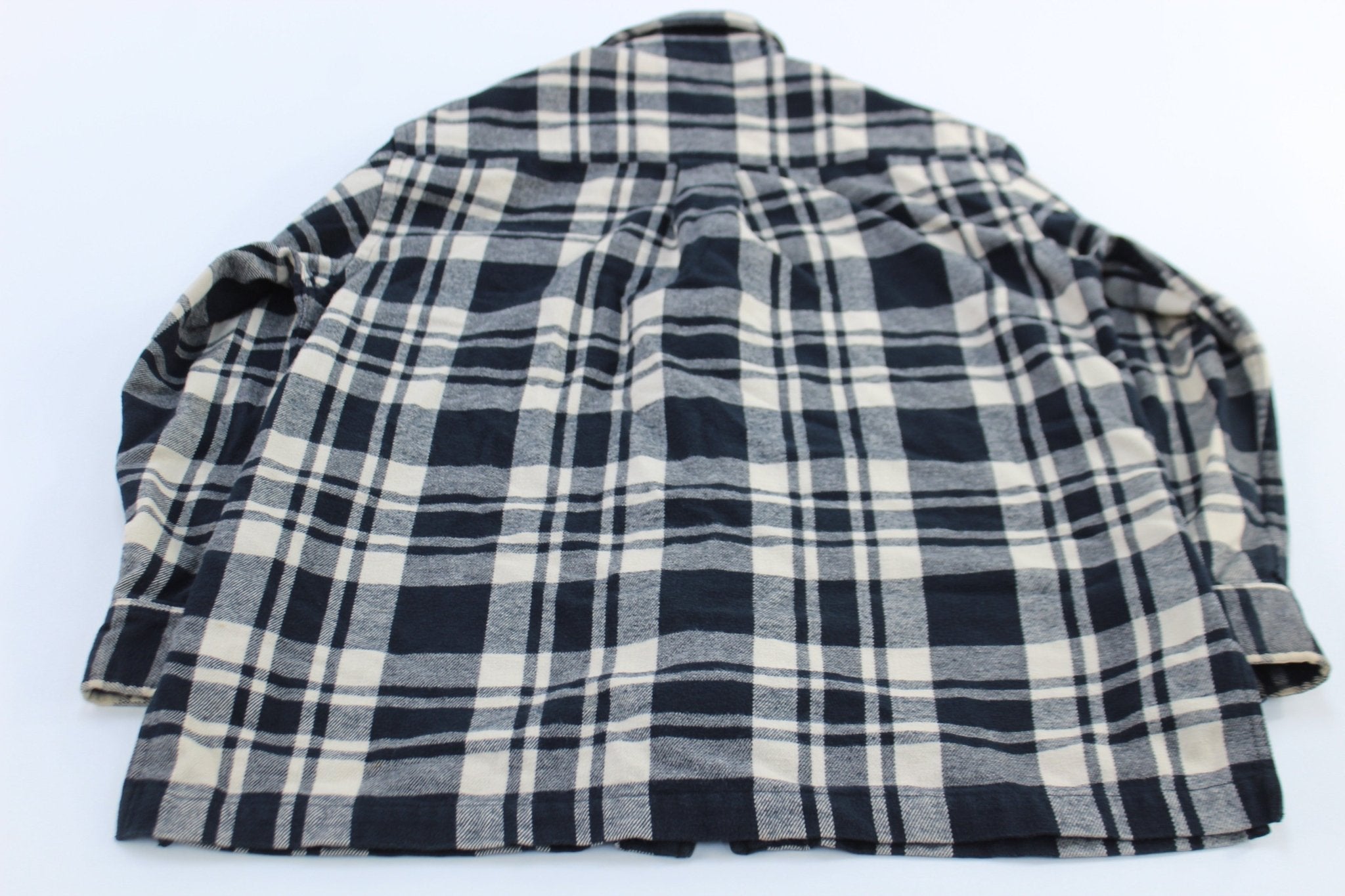 Lauren Ralph Lauren Black & White Plaid Flannel Shirt - ThriftedThreads.com