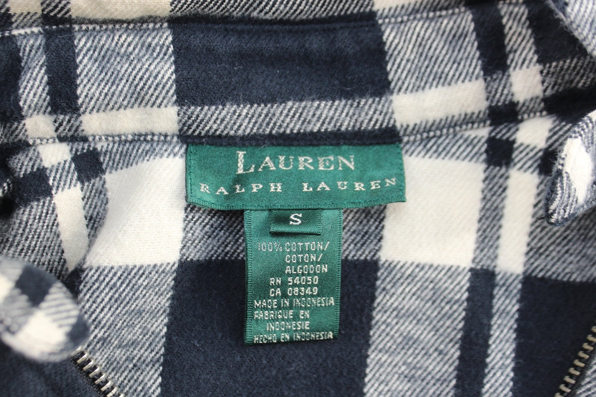 Lauren Ralph Lauren Black & White Plaid Flannel Shirt - ThriftedThreads.com