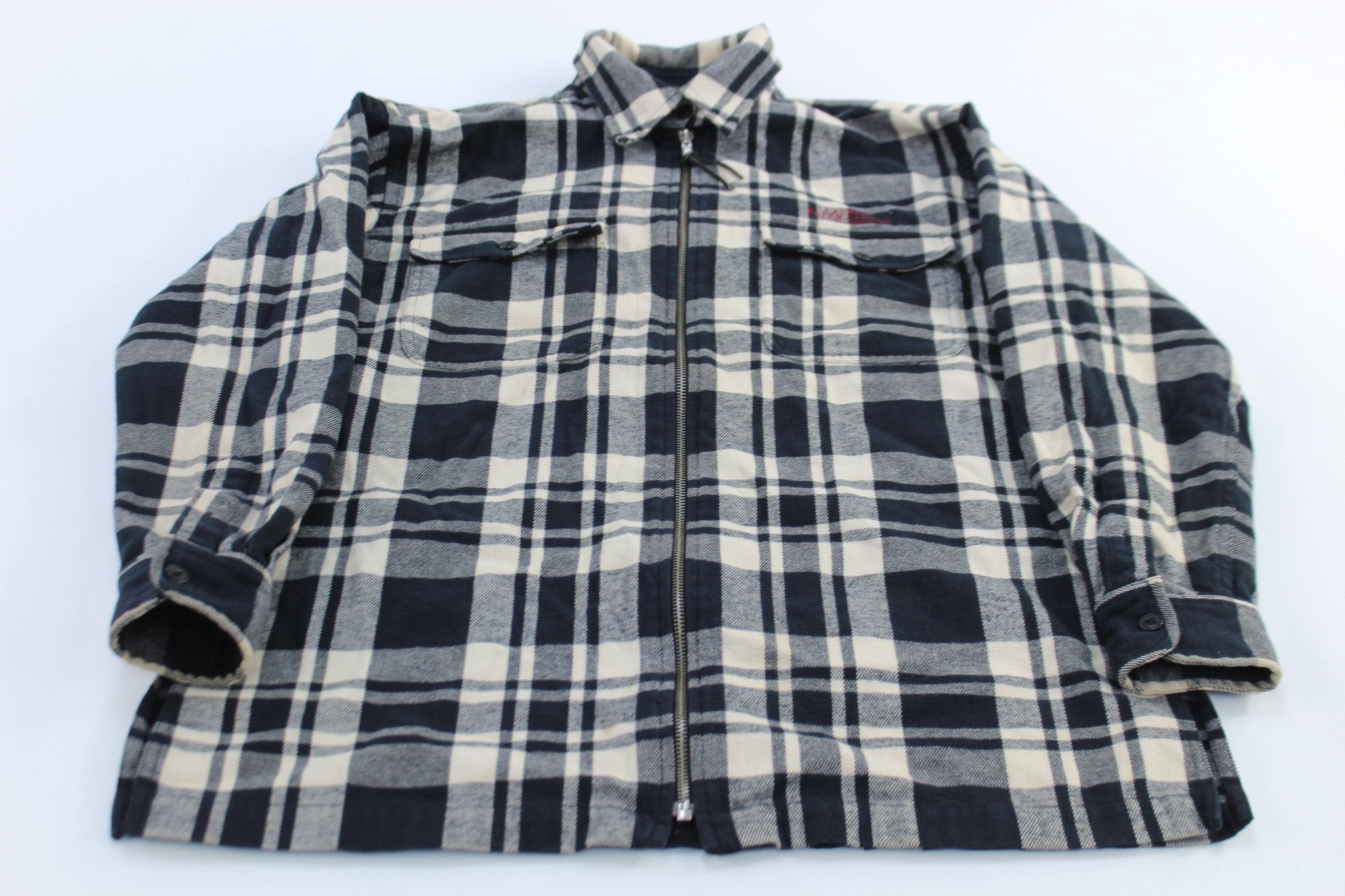 Lauren Ralph Lauren Black & White Plaid Flannel Shirt - ThriftedThreads.com