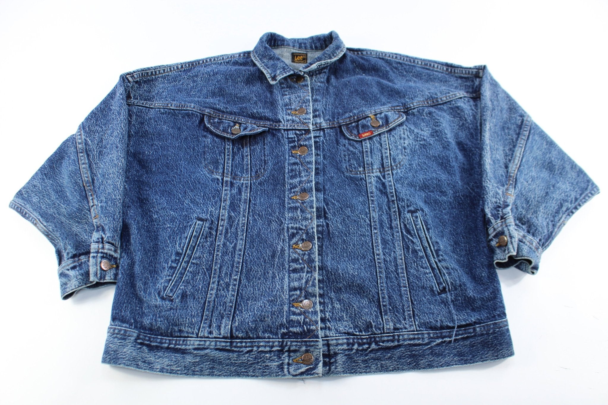 Lee Patio 153438 Acid Wash Denim Jacket - ThriftedThreads.com