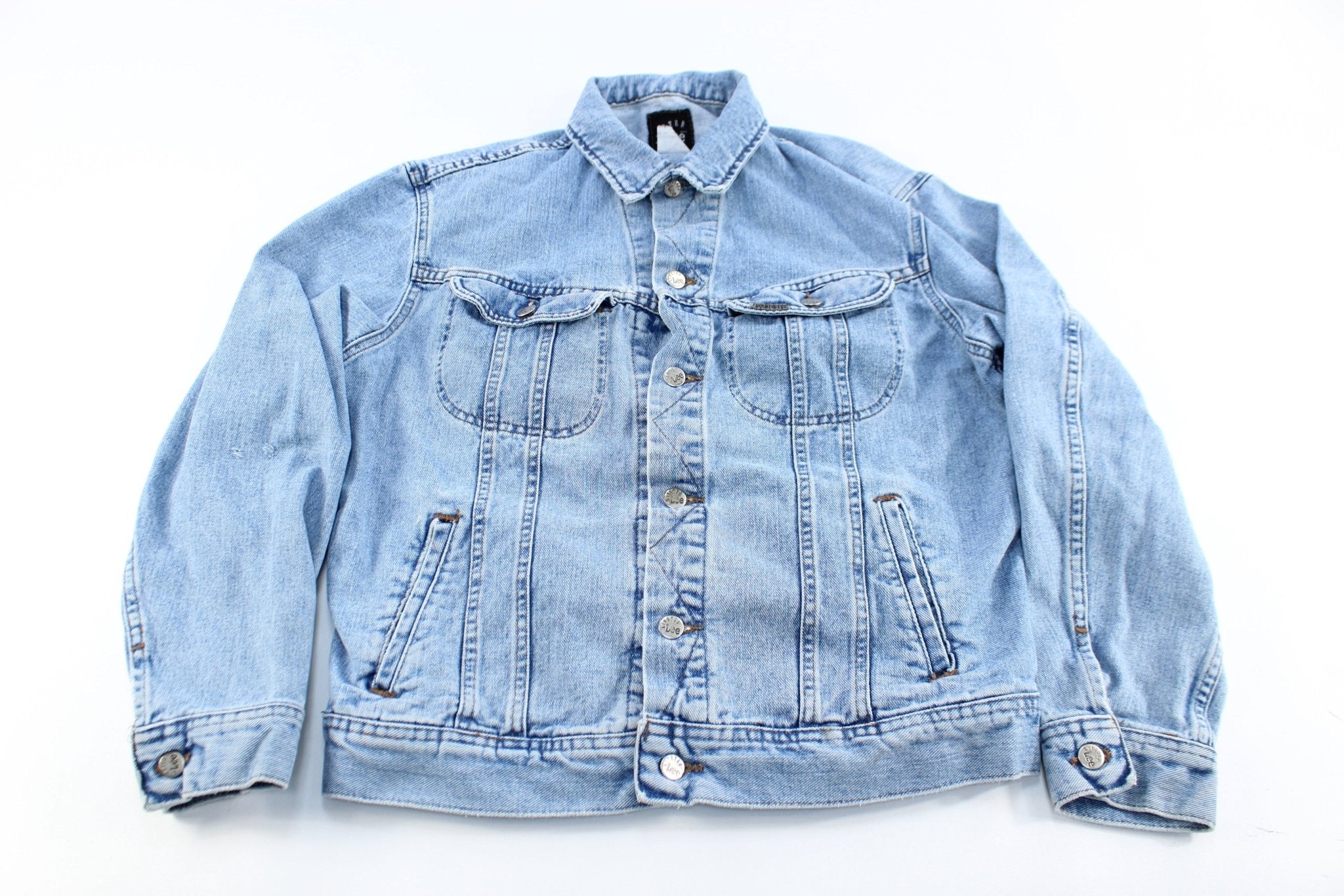 Lee Riveted Light Wash Denim Jacket – ThriftedThreads.com