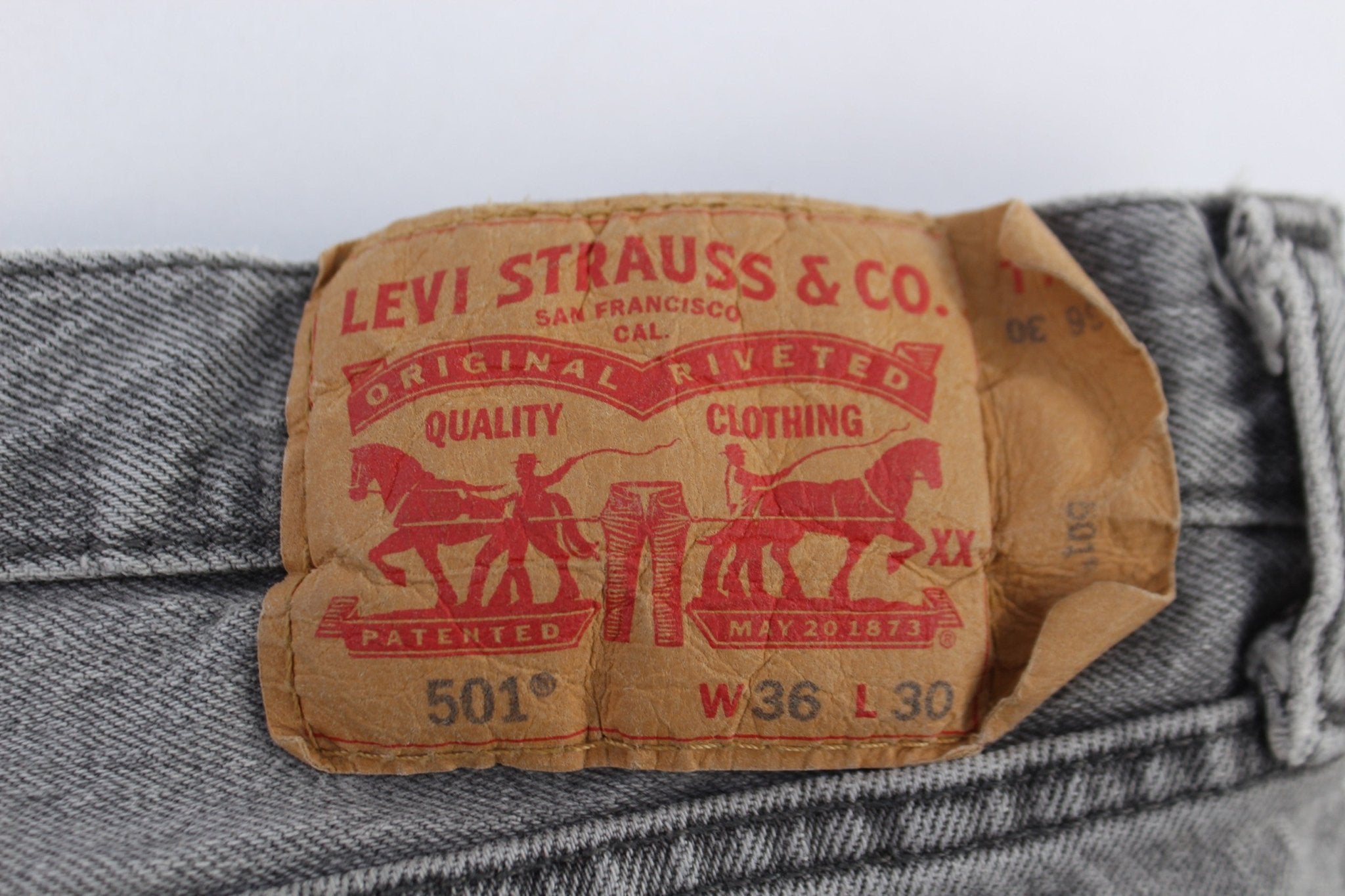 Levi's 501 Grey Denim Jeans - pants - Thrifted Threads