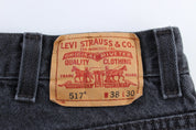 Levi's 517 Boot Cut Black Denim Jeans - ThriftedThreads.com