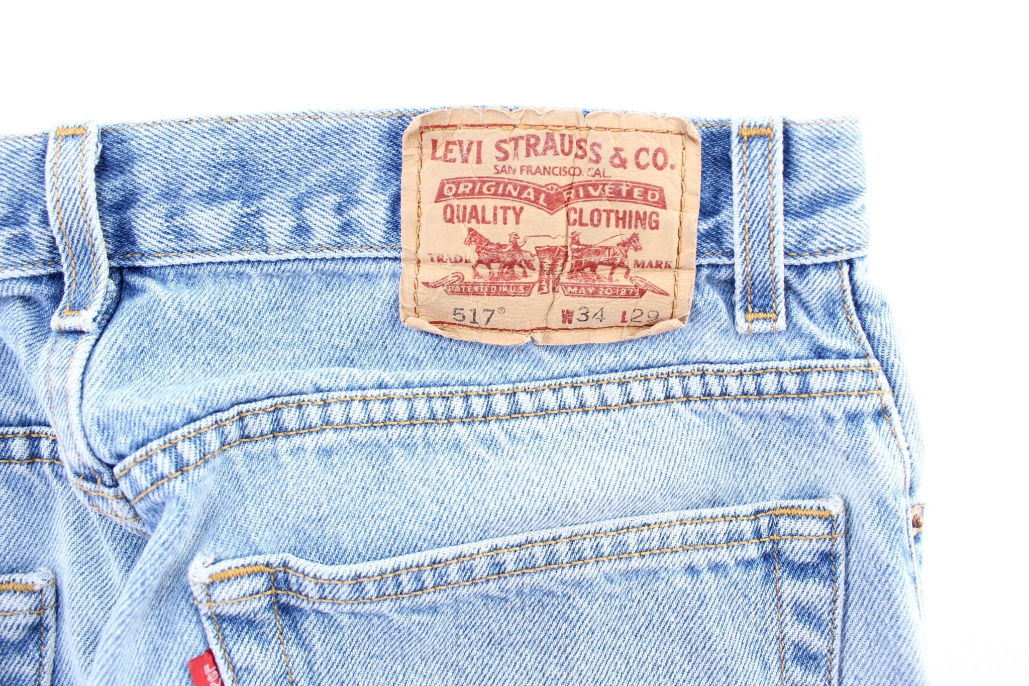 Levi's 517 Light Wash Denim Shorts - ThriftedThreads.com