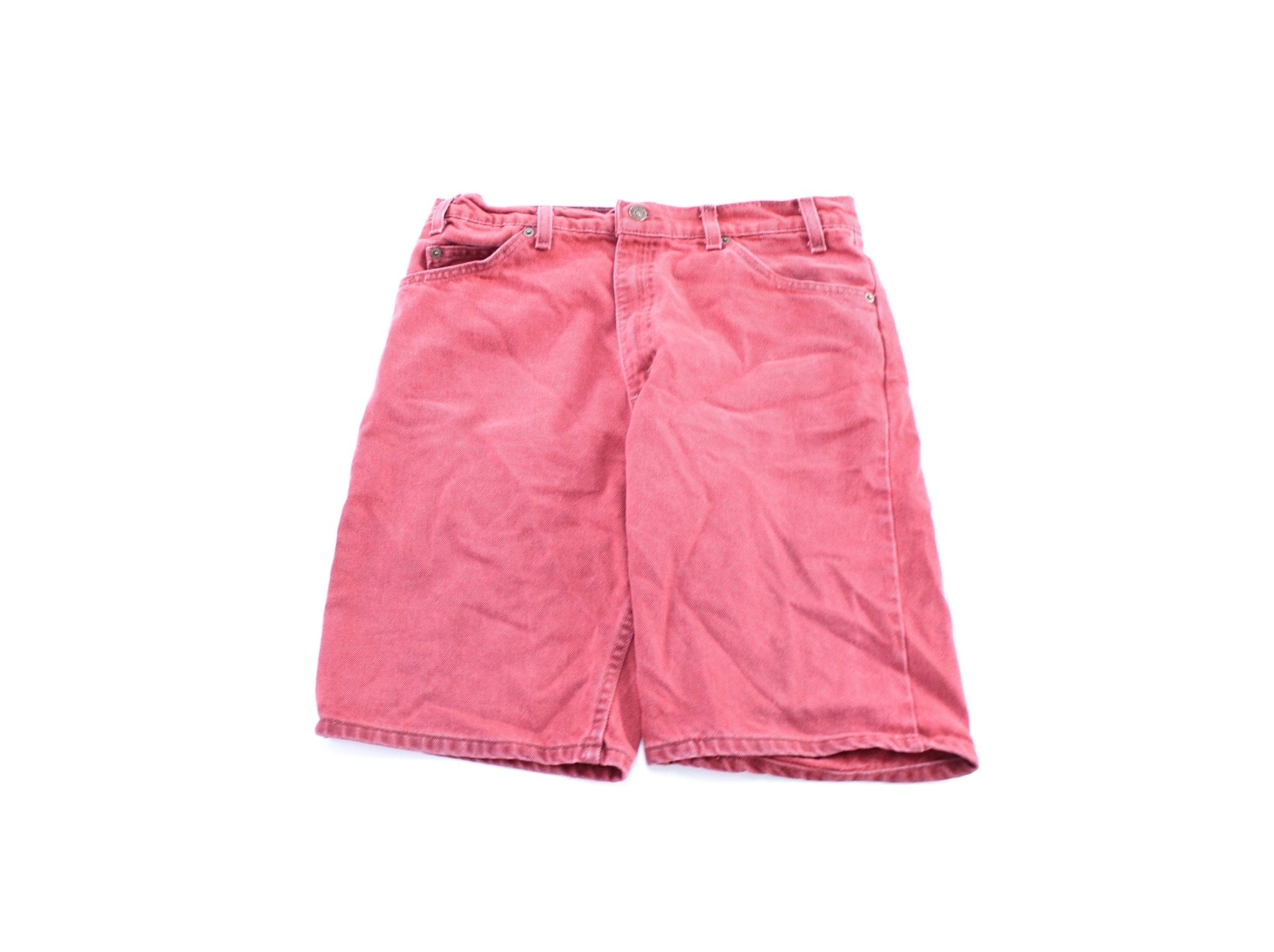 Levi's 550 Red Wash Denim Shorts - ThriftedThreads.com