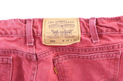 Levi's 550 Red Wash Denim Shorts - ThriftedThreads.com