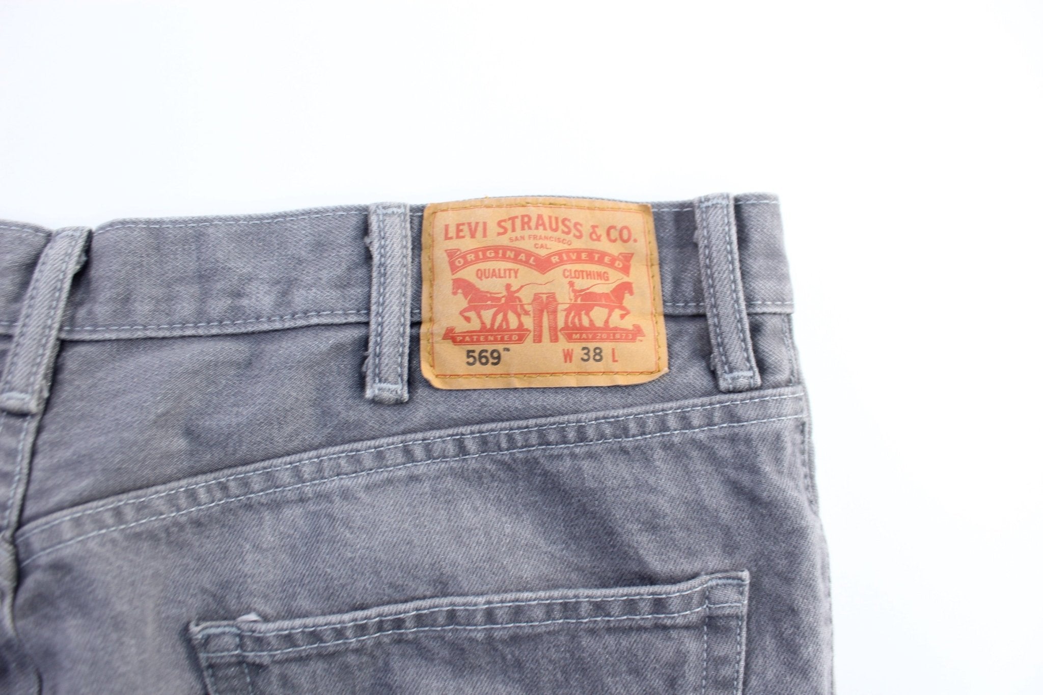 Levi's 569 Grey Denim Shorts - ThriftedThreads.com