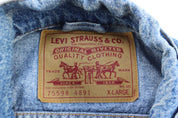 Levi's Embroidered "501 Live The Legend" Denim Jacket - ThriftedThreads.com