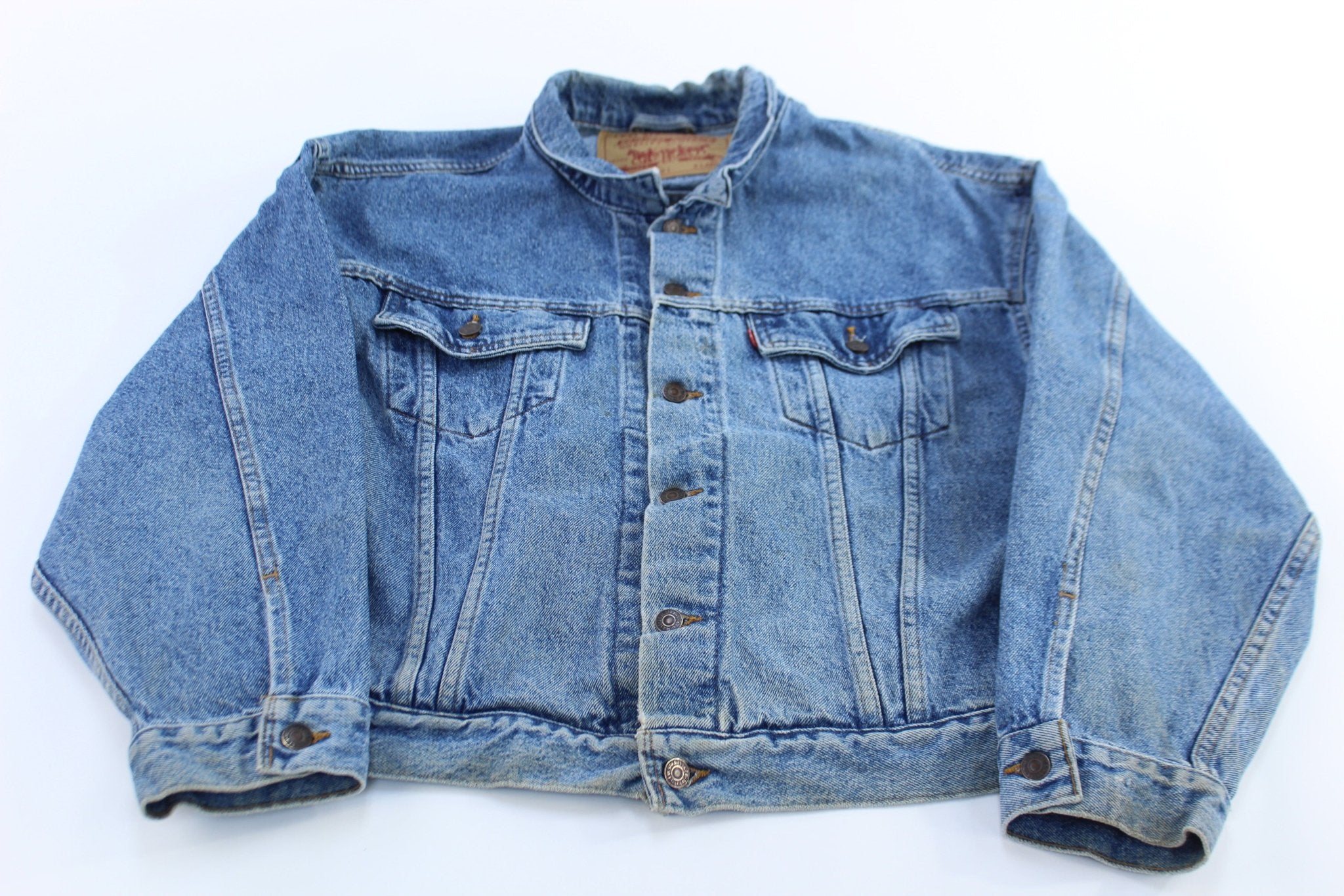Levi's Embroidered "501 Live The Legend" Denim Jacket - ThriftedThreads.com