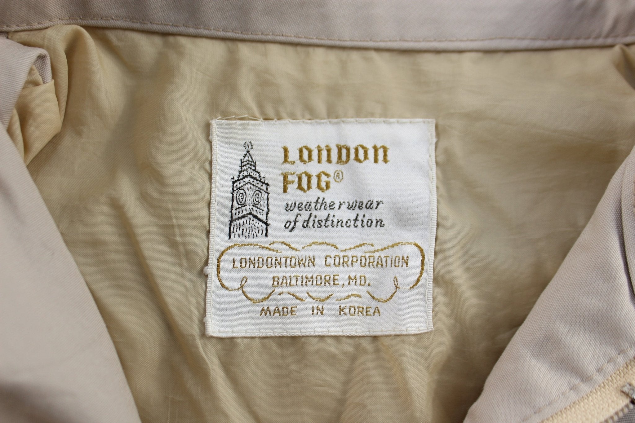 London Fog Beige Zip Up Jacket - Jackets - Thrifted Threads
