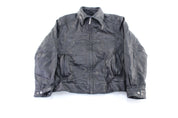 London Fog Black Leather Zip Up Jacket - ThriftedThreads.com