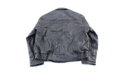London Fog Black Leather Zip Up Jacket - ThriftedThreads.com