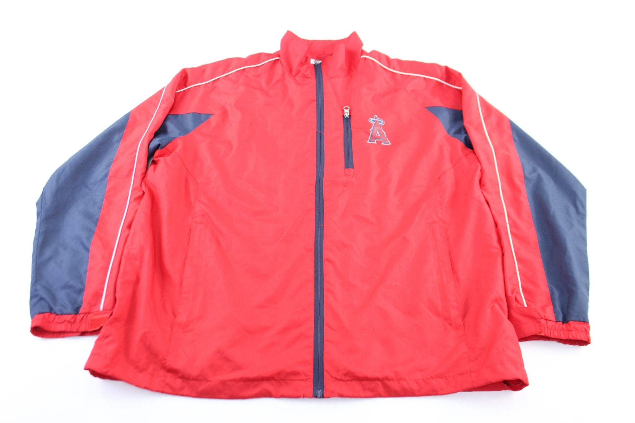 Los Angeles Angels Navy Blue & Red Zip Up Jacket - ThriftedThreads.com