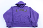 Louisiana State University Nike Swoosh Embroidered Logo Pullover Hoodie - ThriftedThreads.com