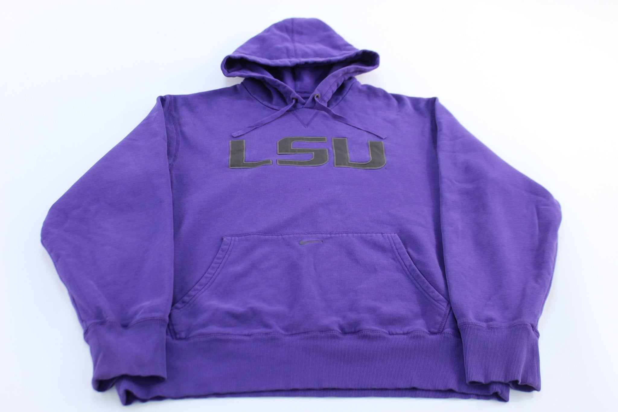 Louisiana State University Nike Swoosh Embroidered Logo Pullover Hoodie - ThriftedThreads.com