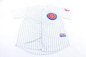 Majestic Chicago Cubs Starlin Castro Striped Baseball Jersey - ThriftedThreads.com