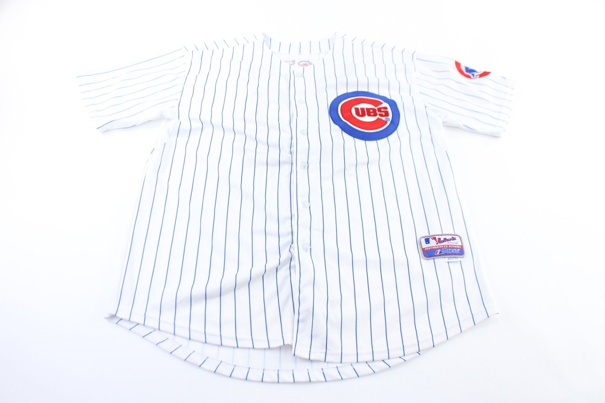Majestic Chicago Cubs Starlin Castro Striped Baseball Jersey - ThriftedThreads.com