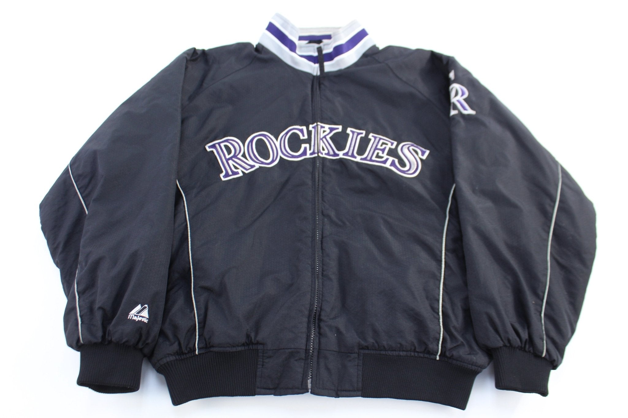 Majestic Colorado Rockies Baseball Full Zip Jacket - ThriftedThreads.com