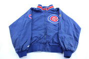 Majestic Embroidered Chicago Cubs Zip Up Jacket - ThriftedThreads.com