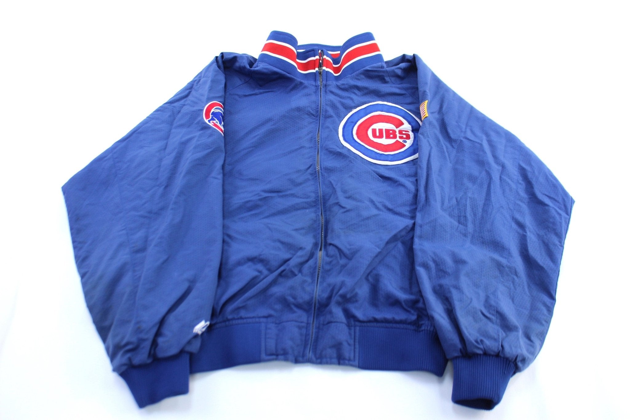 Majestic Embroidered Chicago Cubs Zip Up Jacket - ThriftedThreads.com