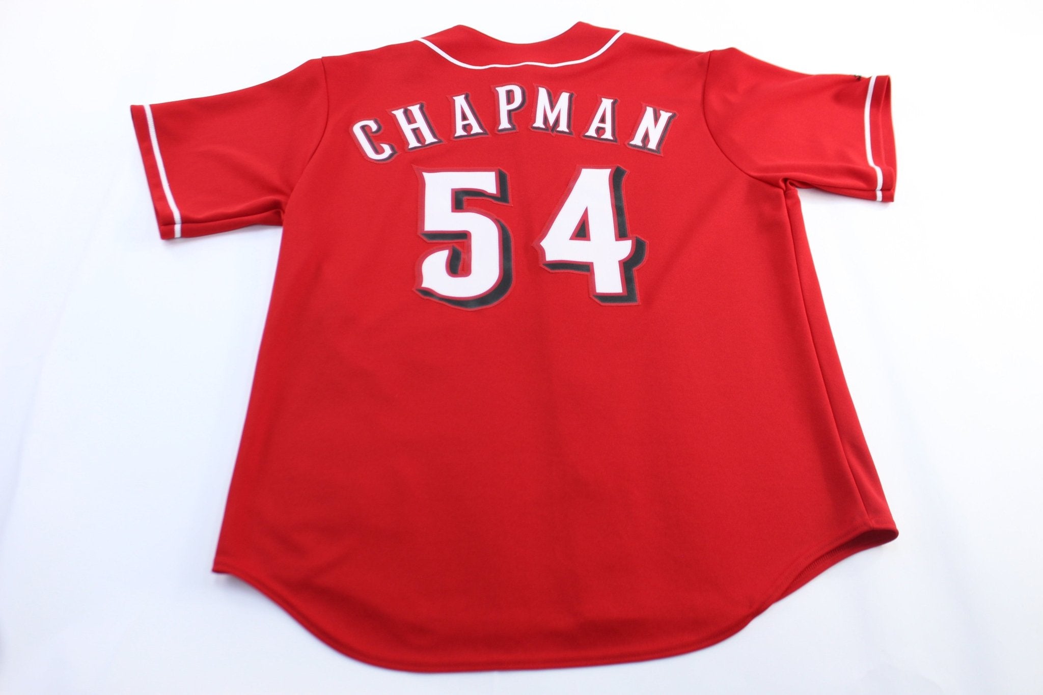 Majestic Embroidered Cincinnati Reds Aroldis Chapman Baseball Jersey - ThriftedThreads.com