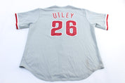 Majestic Embroidered Philadelphia Phillies Chase Utley Baseball Jersey - ThriftedThreads.com