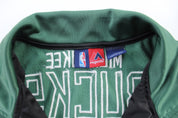 Majestic Milwaukee Bucks Embroidered Black & Green Zip Up Jacket - ThriftedThreads.com