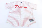 Majestic Philadelphia Phillies Pinstriped Baseball Jersey - Jerseys/Tanks - Thrifted Threads