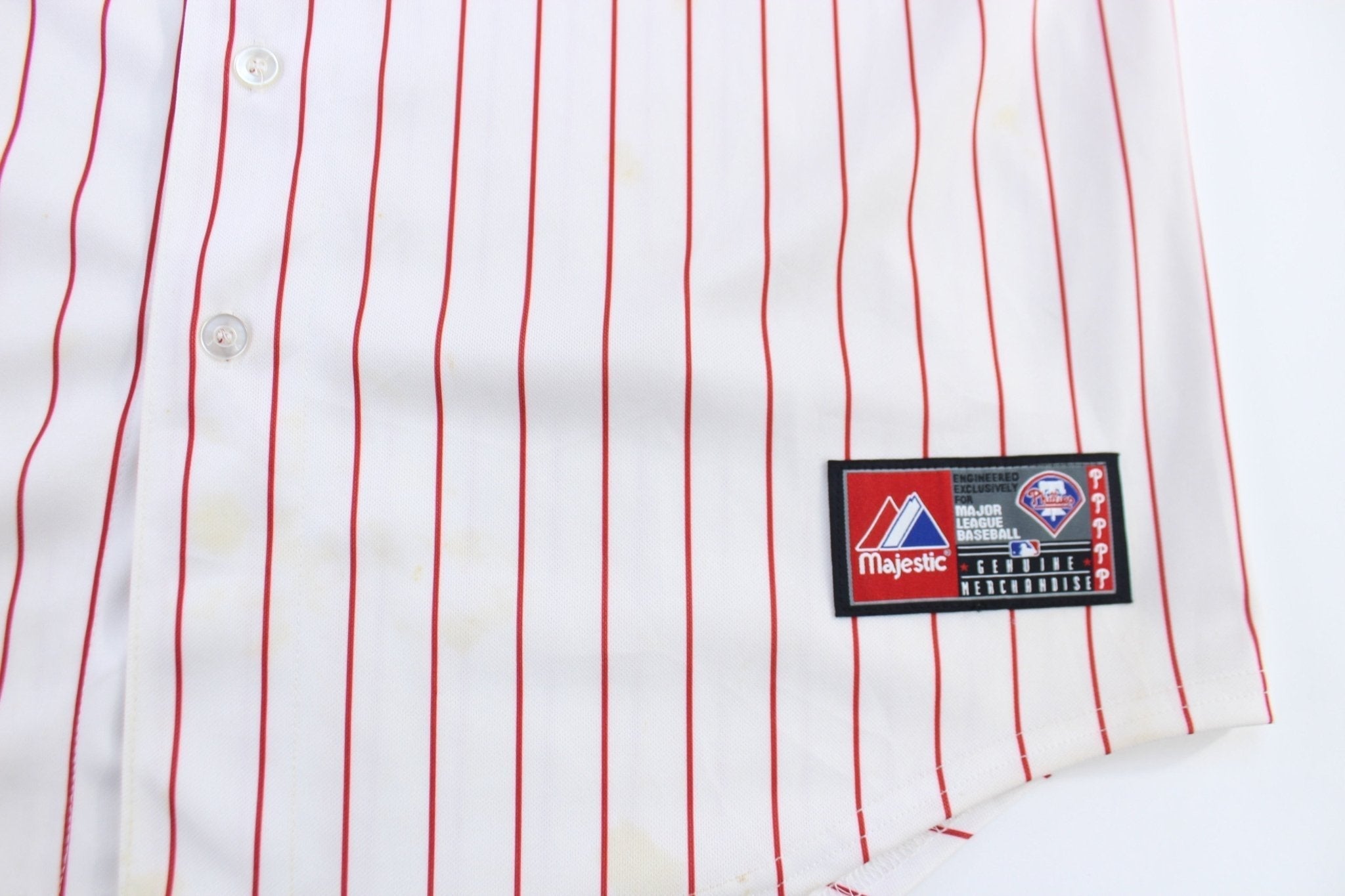 Majestic Philadelphia Phillies Pinstriped Baseball Jersey - Jerseys/Tanks - Thrifted Threads