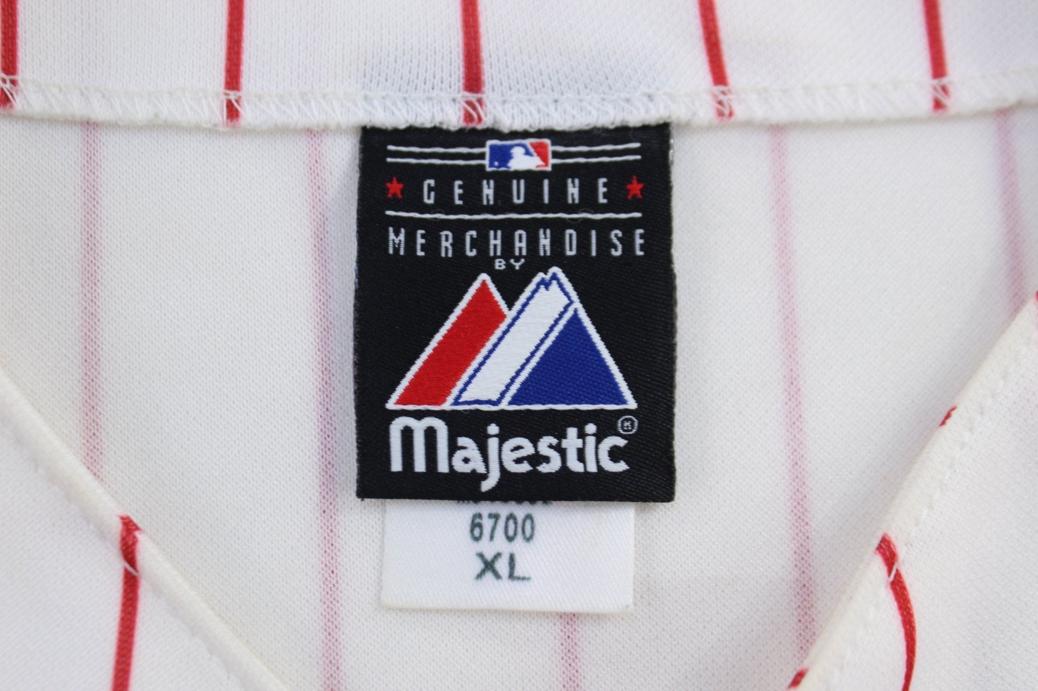 Majestic Philadelphia Phillies Pinstriped Baseball Jersey - Jerseys/Tanks - Thrifted Threads