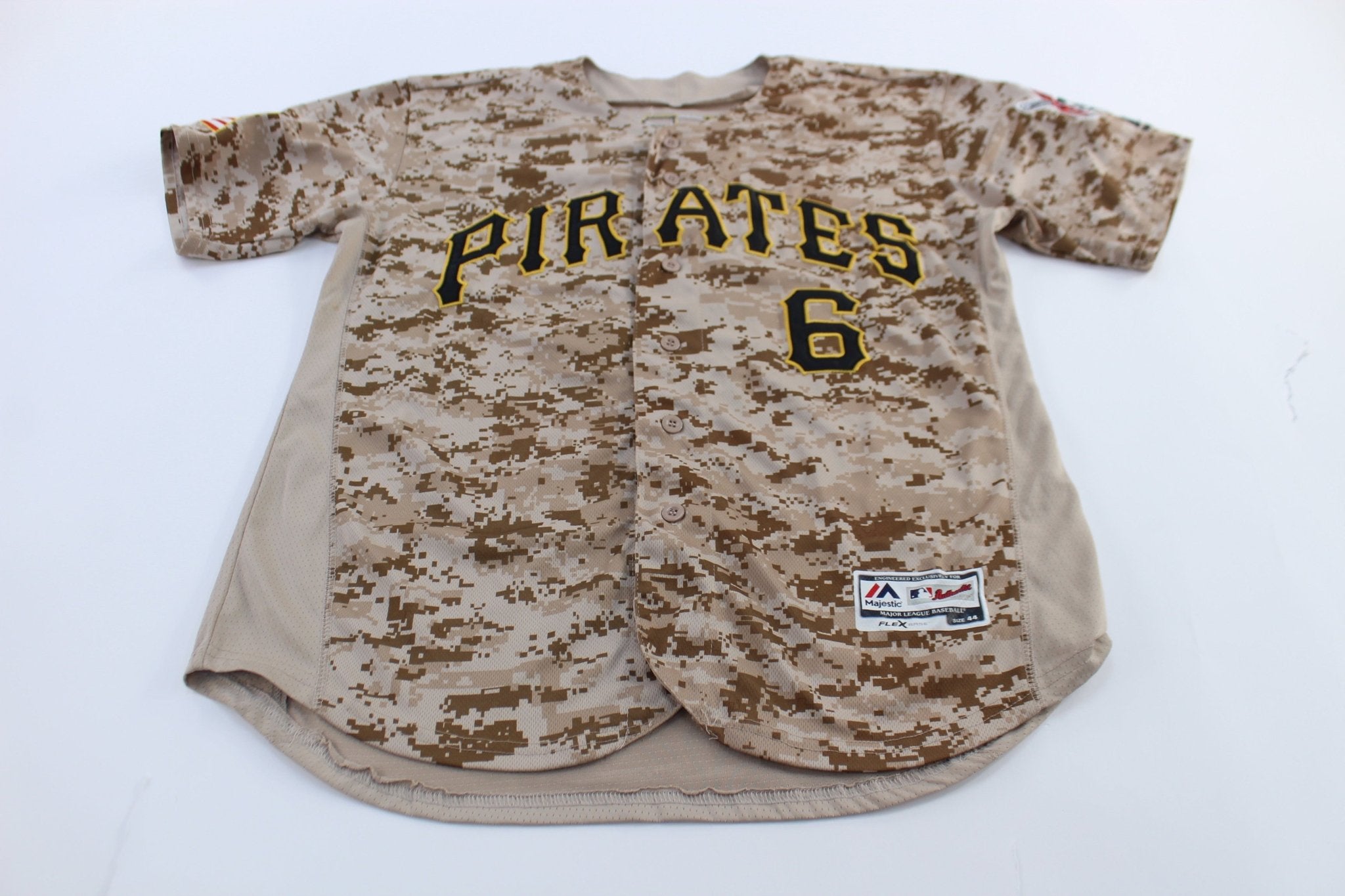 Majestic Pittsburgh Pirates Embroidered Starling Marte Camo Jersey - ThriftedThreads.com