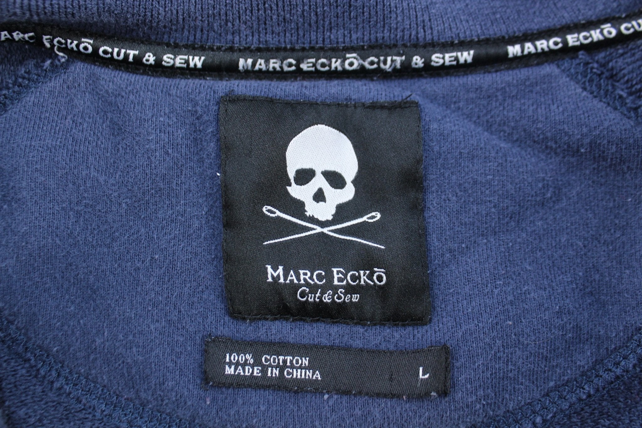 Marc Ecko Cut & Sew Blue Full Zip Sweater - Sweater - Thrifted Threads