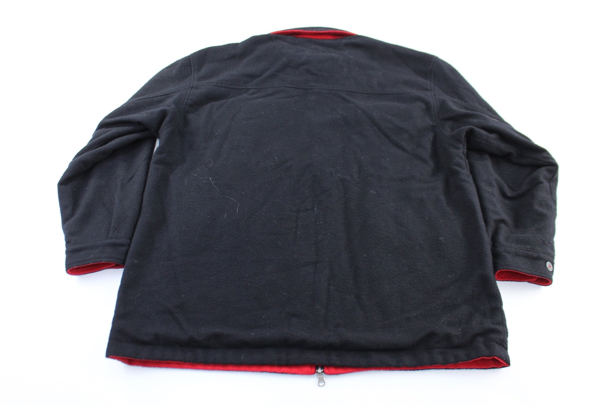 Marlboro Black & Red Reversible Zip Up Jacket - ThriftedThreads.com