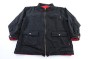 Marlboro Black & Red Reversible Zip Up Jacket - ThriftedThreads.com