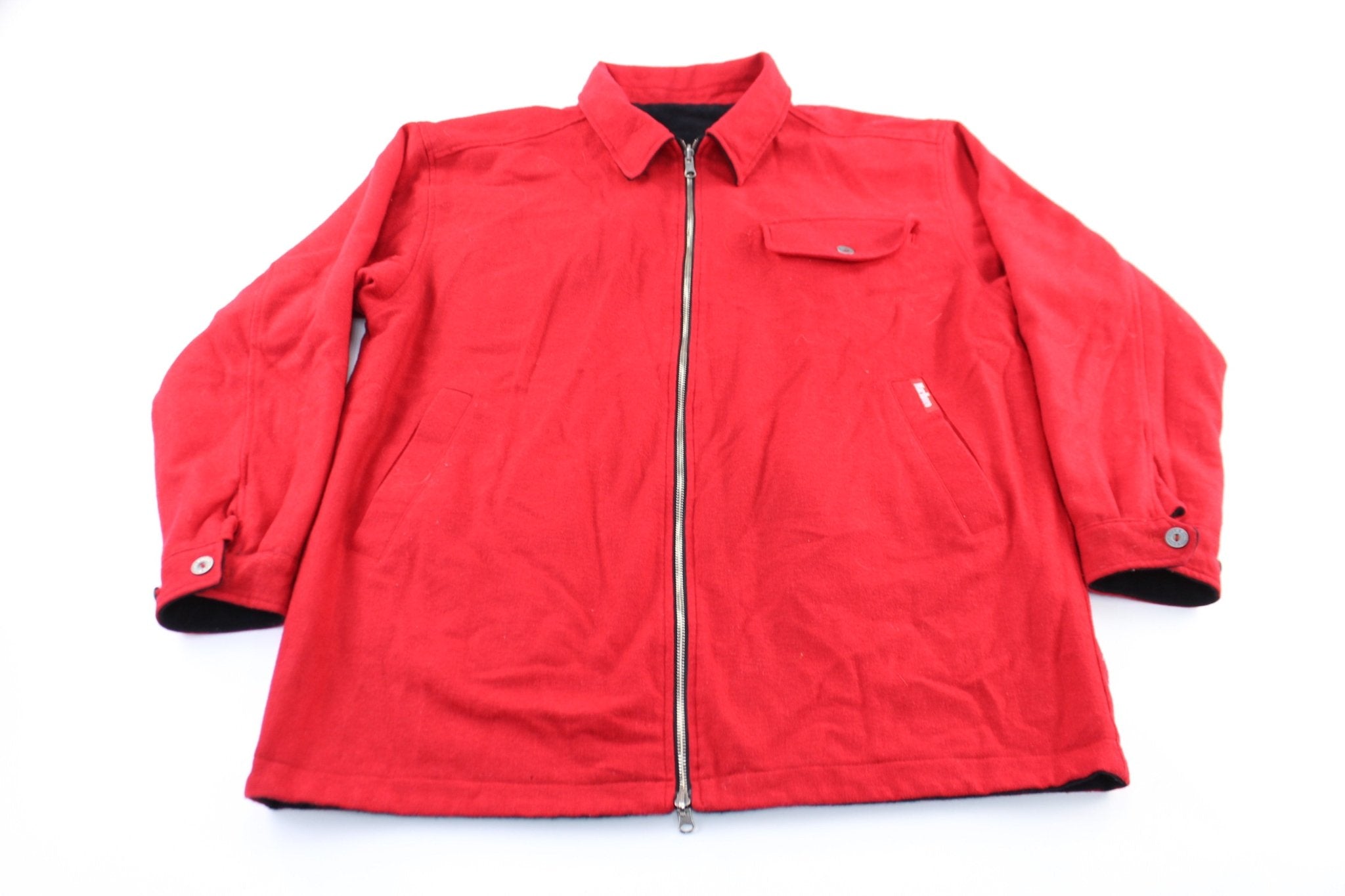Marlboro Black & Red Reversible Zip Up Jacket – ThriftedThreads.com