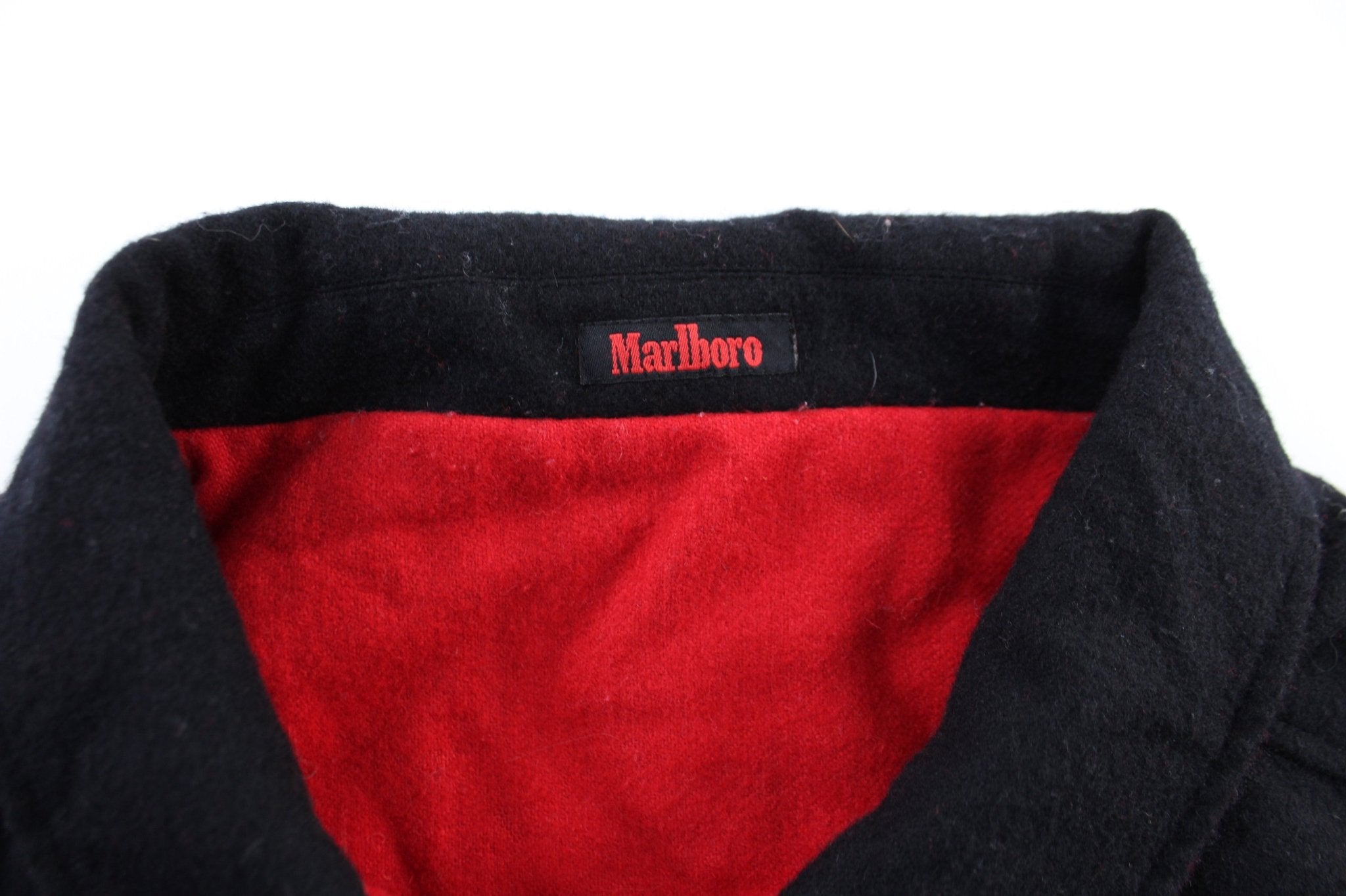 Marlboro Black & Red Reversible Zip Up Jacket - ThriftedThreads.com