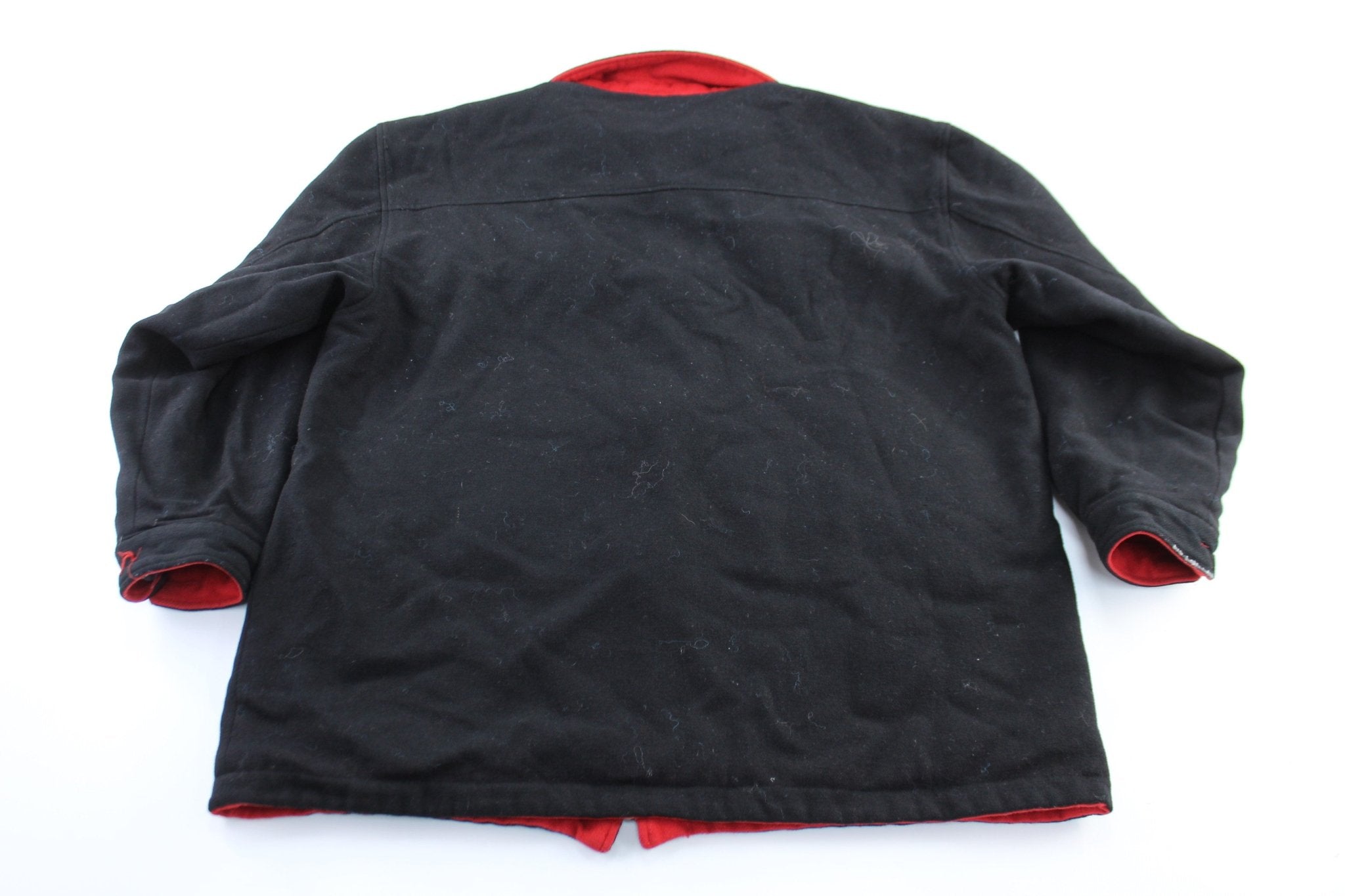 Marlboro Black & Red Reversible Zip Up Jacket - ThriftedThreads.com