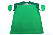 Mexico Embroidered Patch Green & White Striped Soccer Jersey - ThriftedThreads.com