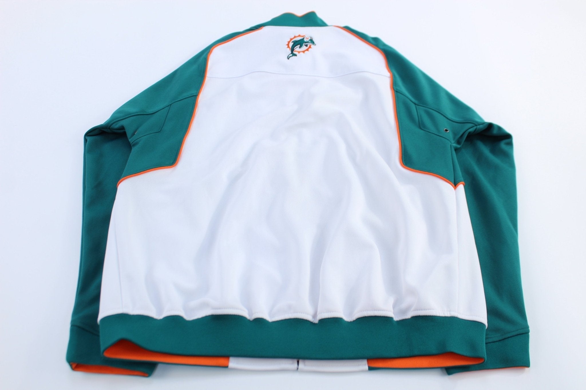 Miami Dolphins Equipment Embroidered Reebok Track Jacket - Jackets - Thrifted Threads