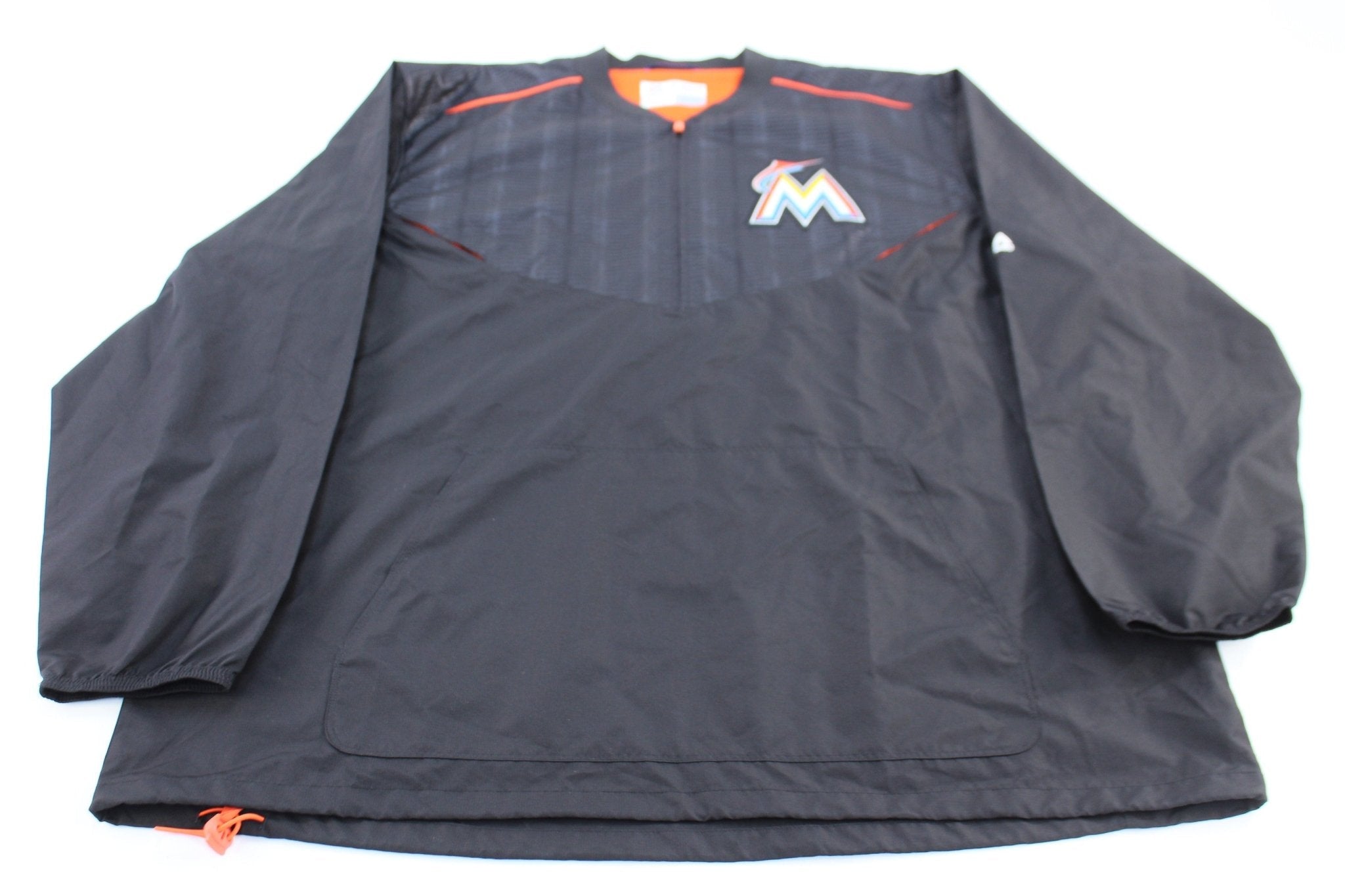 Miami Marlins Baseball Majestic Windbreaker Pullover - Jackets - Thrifted Threads