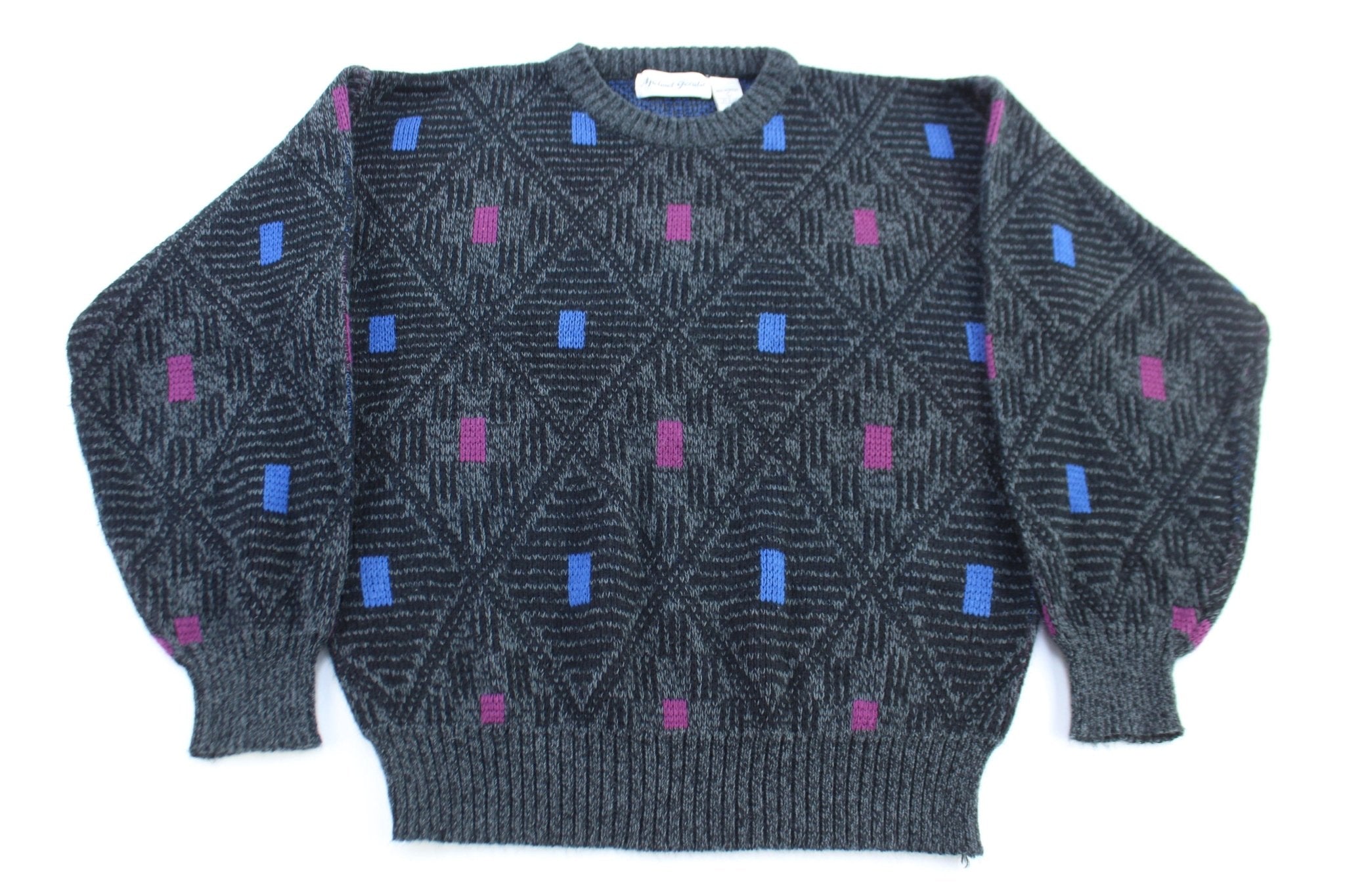 Michael Gerald Multipatterned Knit Sweater - ThriftedThreads.com