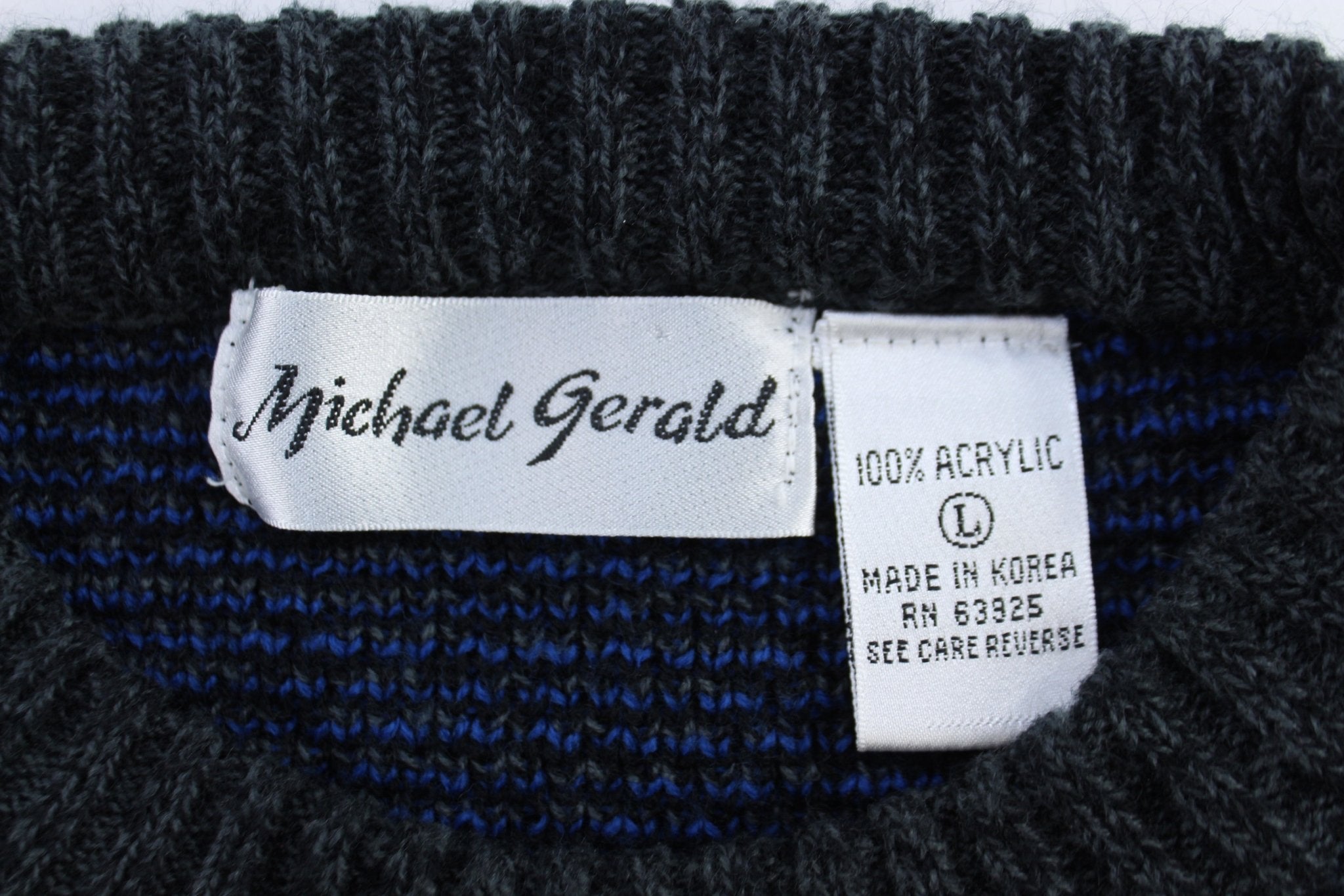 Michael Gerald Multipatterned Knit Sweater - ThriftedThreads.com