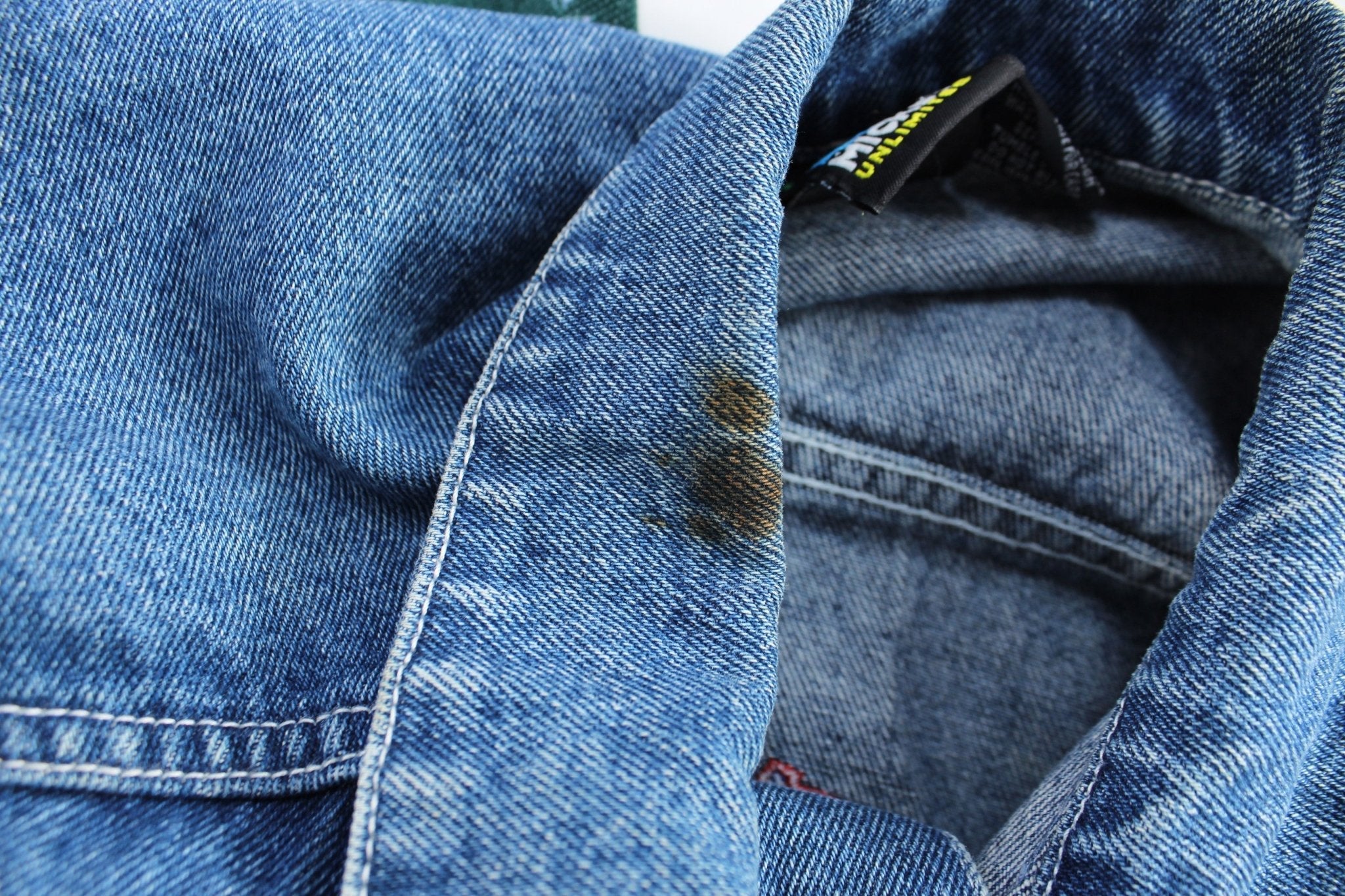 Mickey Unlimited Embroidered Mickey Mouse Denim Jacket - ThriftedThreads.com