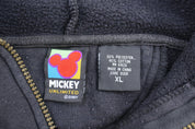 Mickey Unlimited Embroidered Mickey Mouse Half Zip Pullover - Jackets - Thrifted Threads